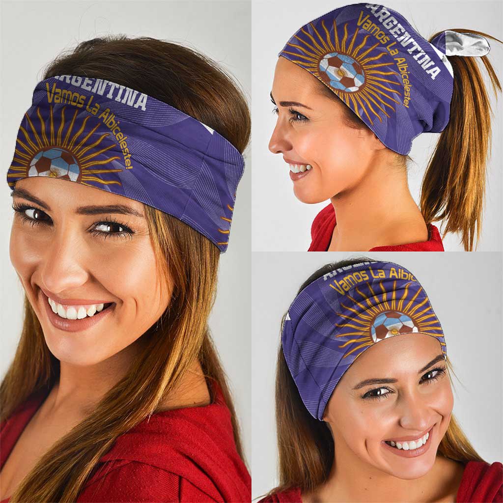 Custom Argentina Football Neck Gaiter Vamos La Albiceleste Purple Version LT14