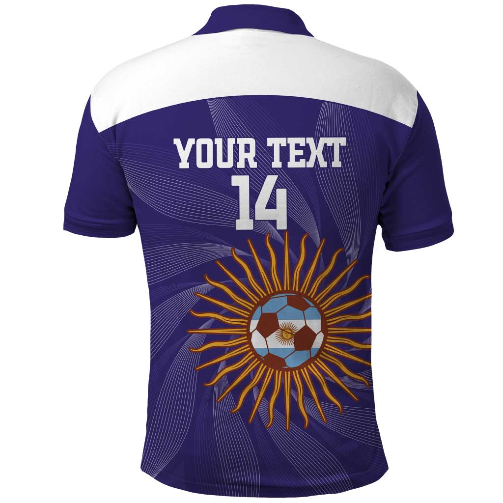 Custom Argentina Football Polo Shirt Vamos La Albiceleste Purple Version LT14