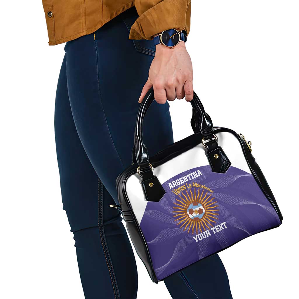 Custom Argentina Football Shoulder Handbag Vamos La Albiceleste Purple Version LT14