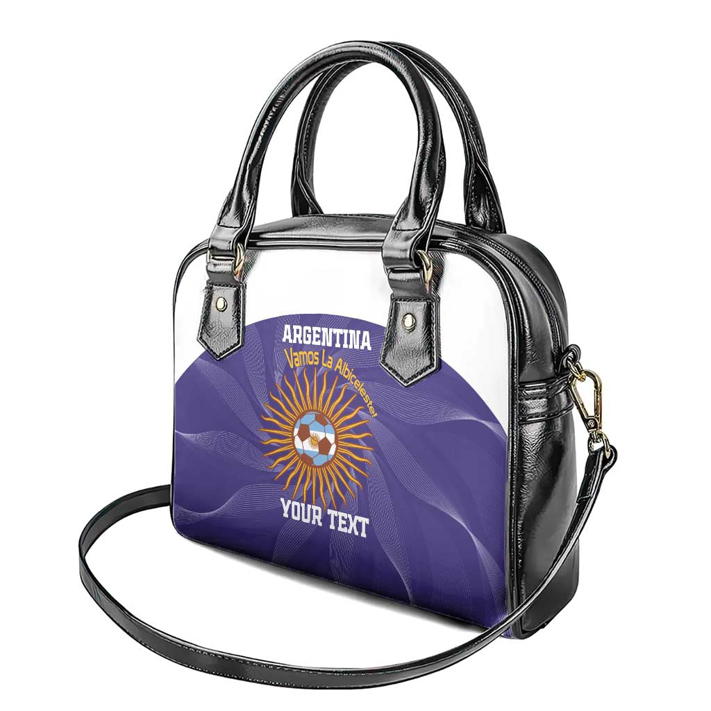 Custom Argentina Football Shoulder Handbag Vamos La Albiceleste Purple Version LT14