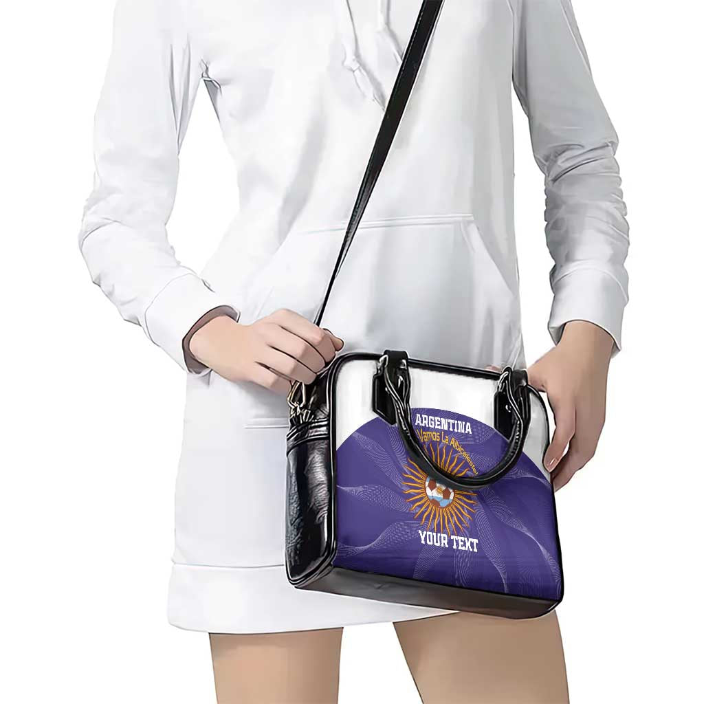 Custom Argentina Football Shoulder Handbag Vamos La Albiceleste Purple Version LT14