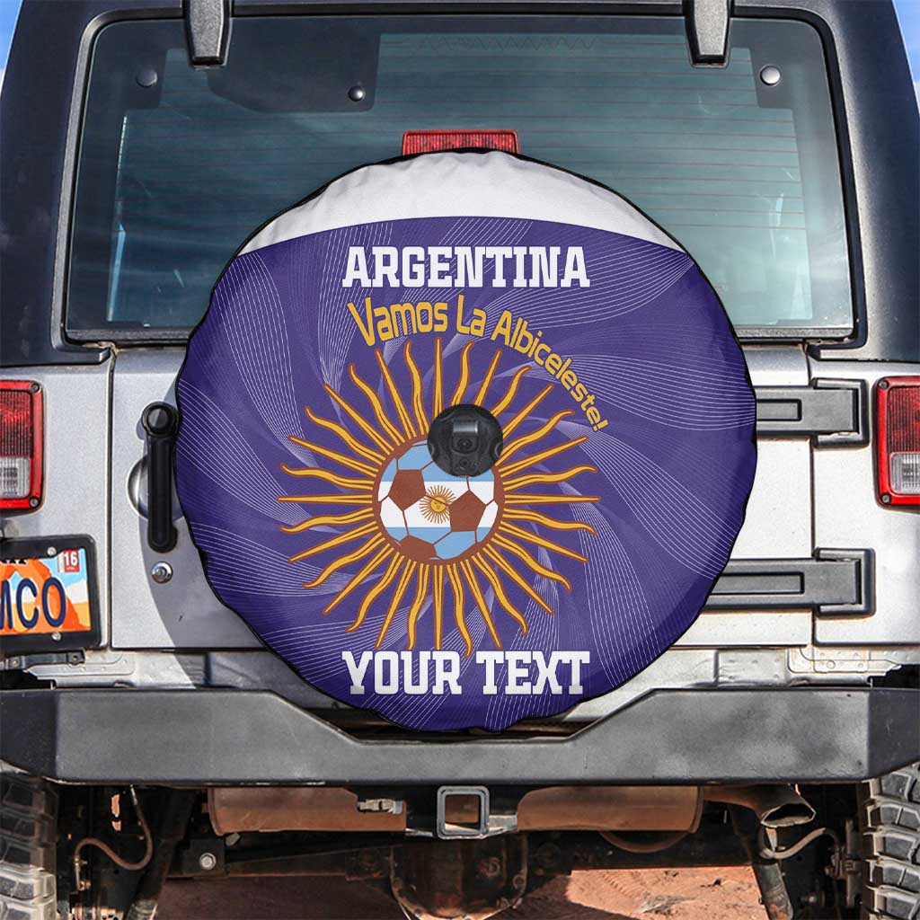 Custom Argentina Football Spare Tire Cover Vamos La Albiceleste Purple Version LT14