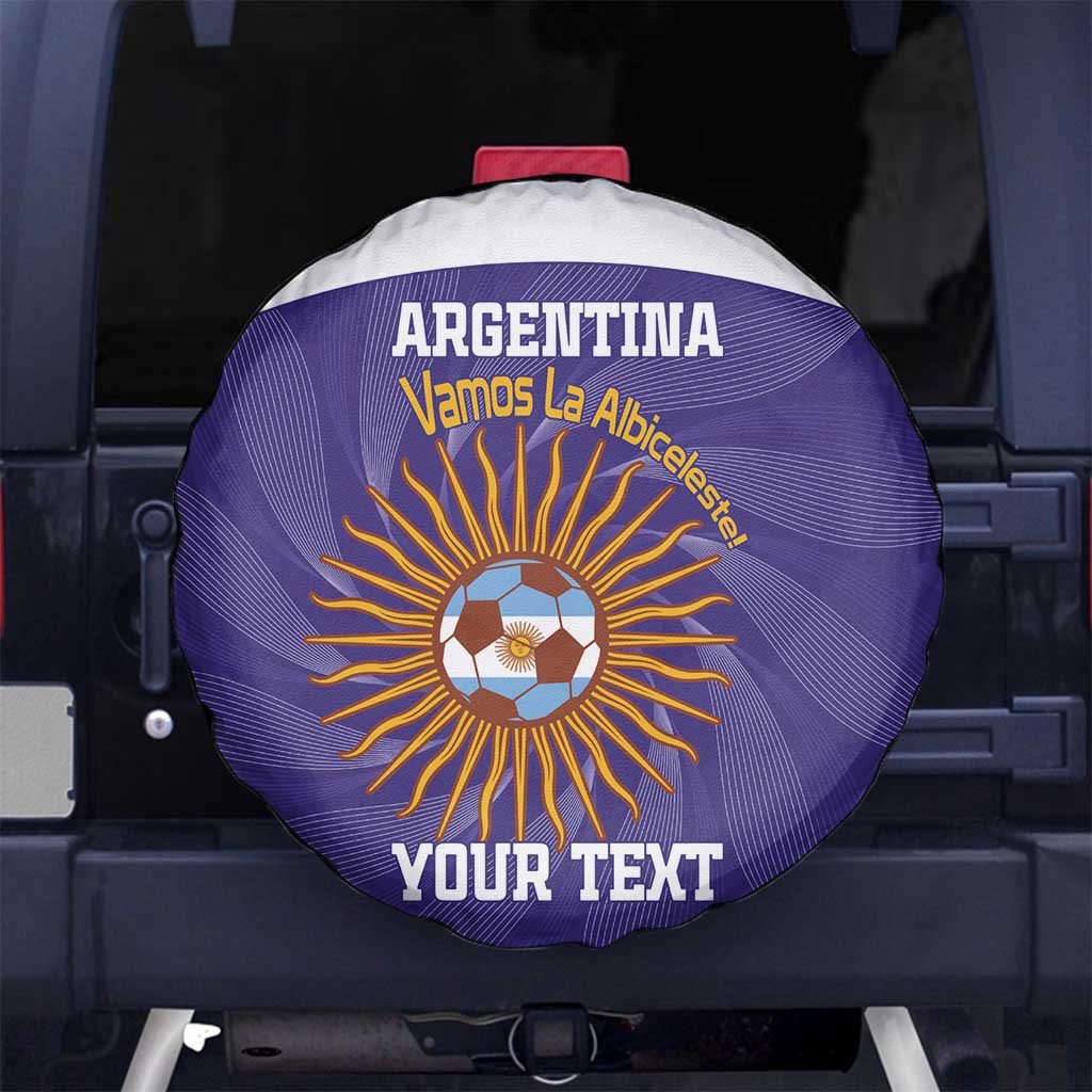 Custom Argentina Football Spare Tire Cover Vamos La Albiceleste Purple Version LT14