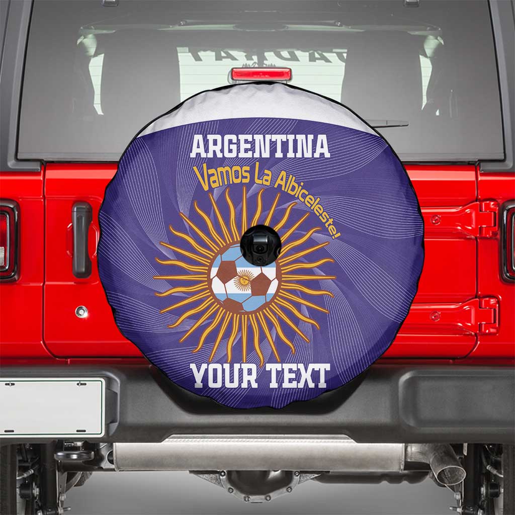 Custom Argentina Football Spare Tire Cover Vamos La Albiceleste Purple Version LT14