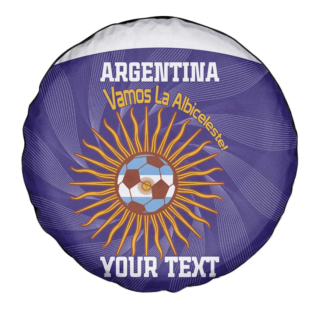 Custom Argentina Football Spare Tire Cover Vamos La Albiceleste Purple Version LT14
