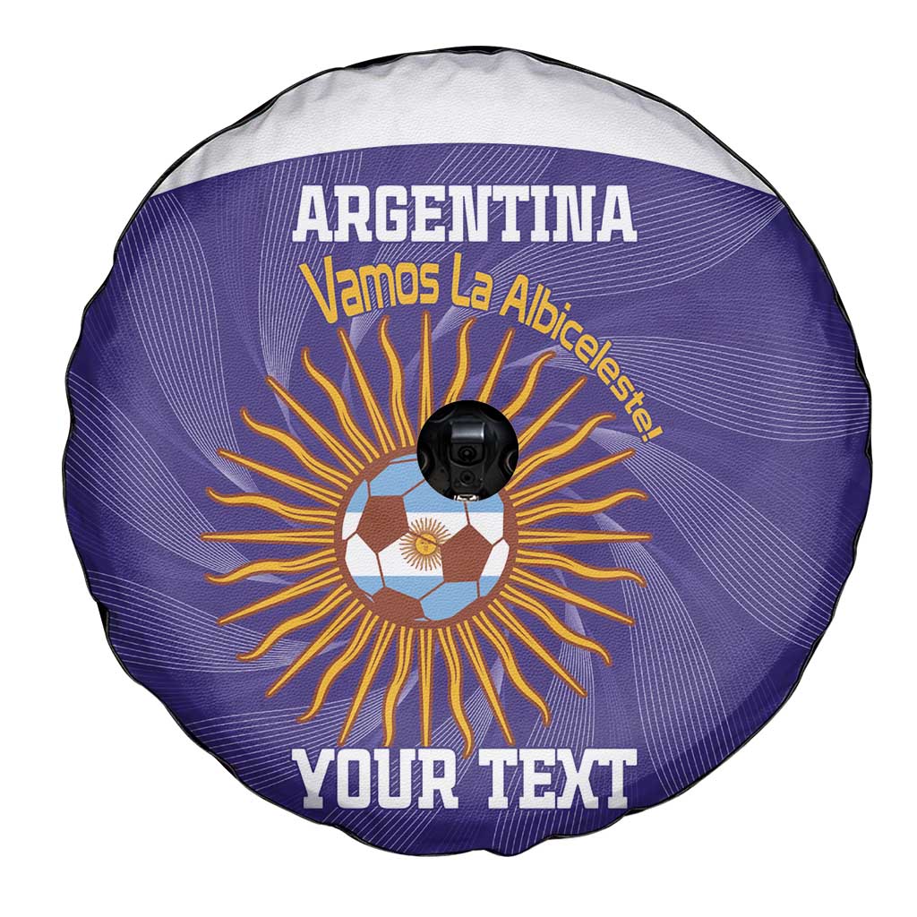 Custom Argentina Football Spare Tire Cover Vamos La Albiceleste Purple Version LT14