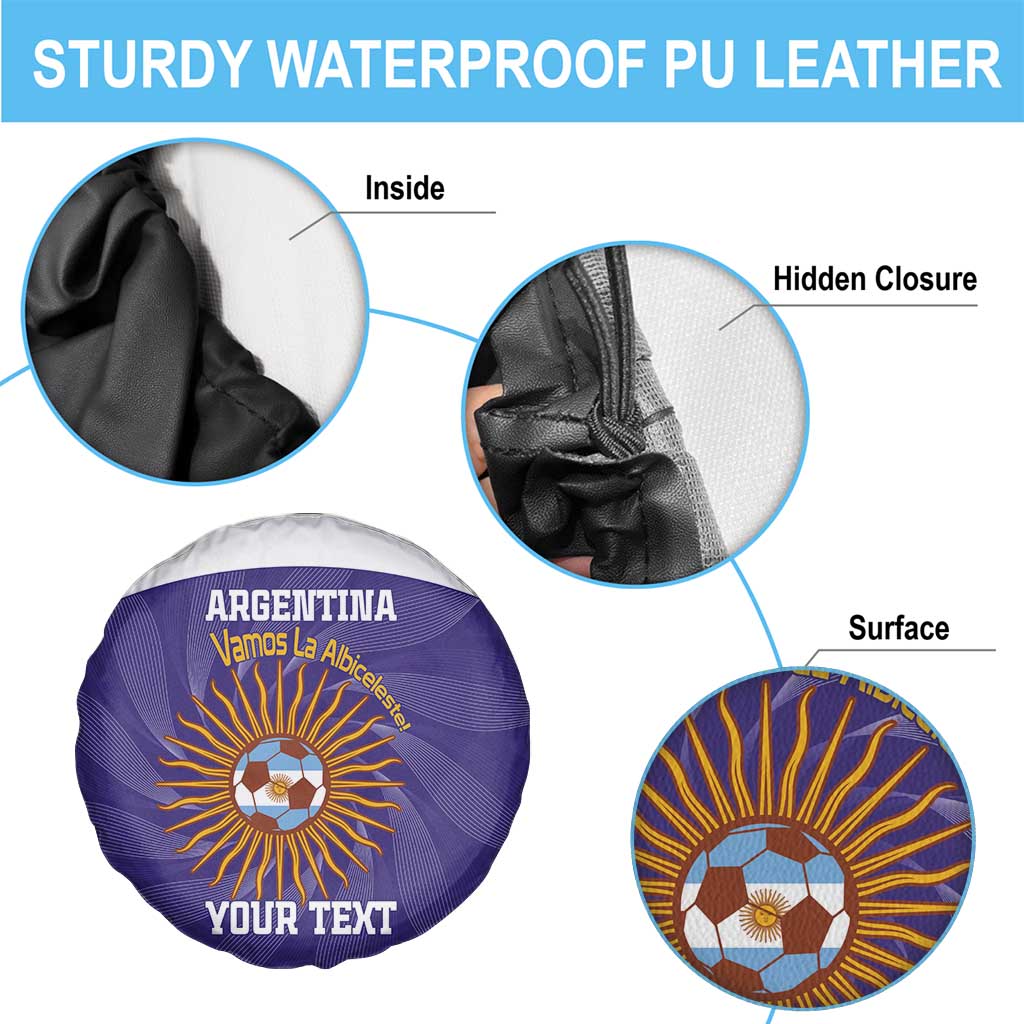 Custom Argentina Football Spare Tire Cover Vamos La Albiceleste Purple Version LT14