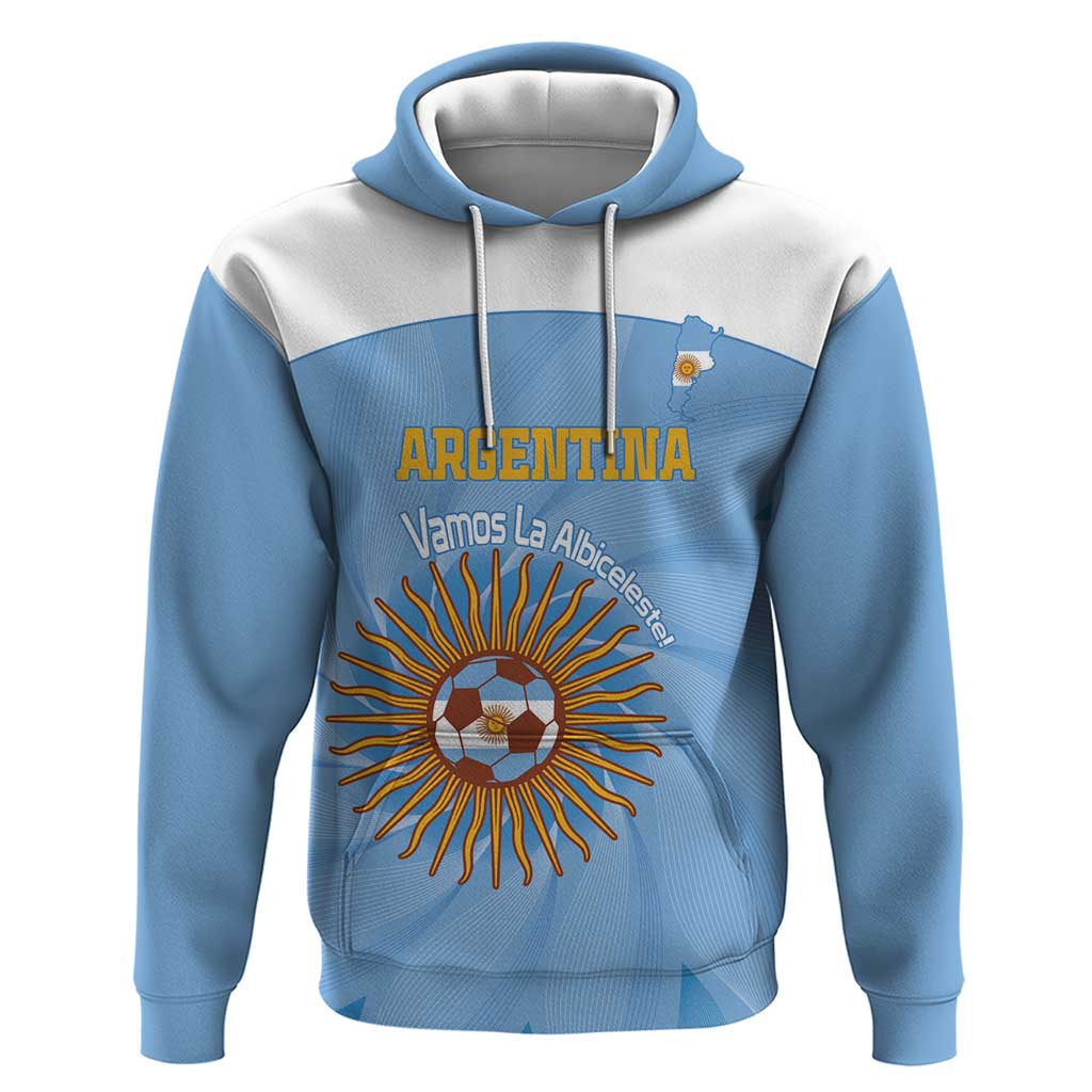 Custom Argentina Football Hoodie Vamos La Albiceleste Blue Version LT14