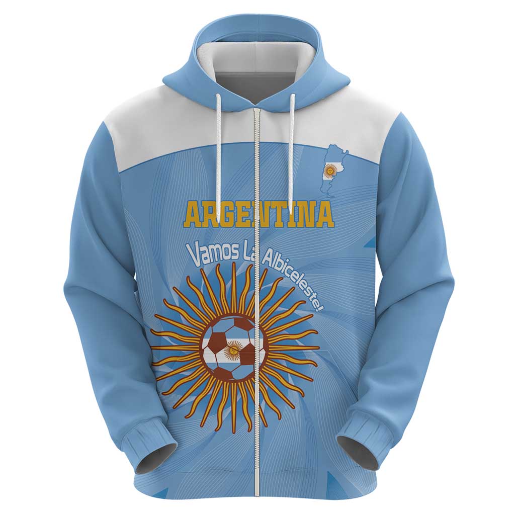 Custom Argentina Football Hoodie Vamos La Albiceleste Blue Version LT14