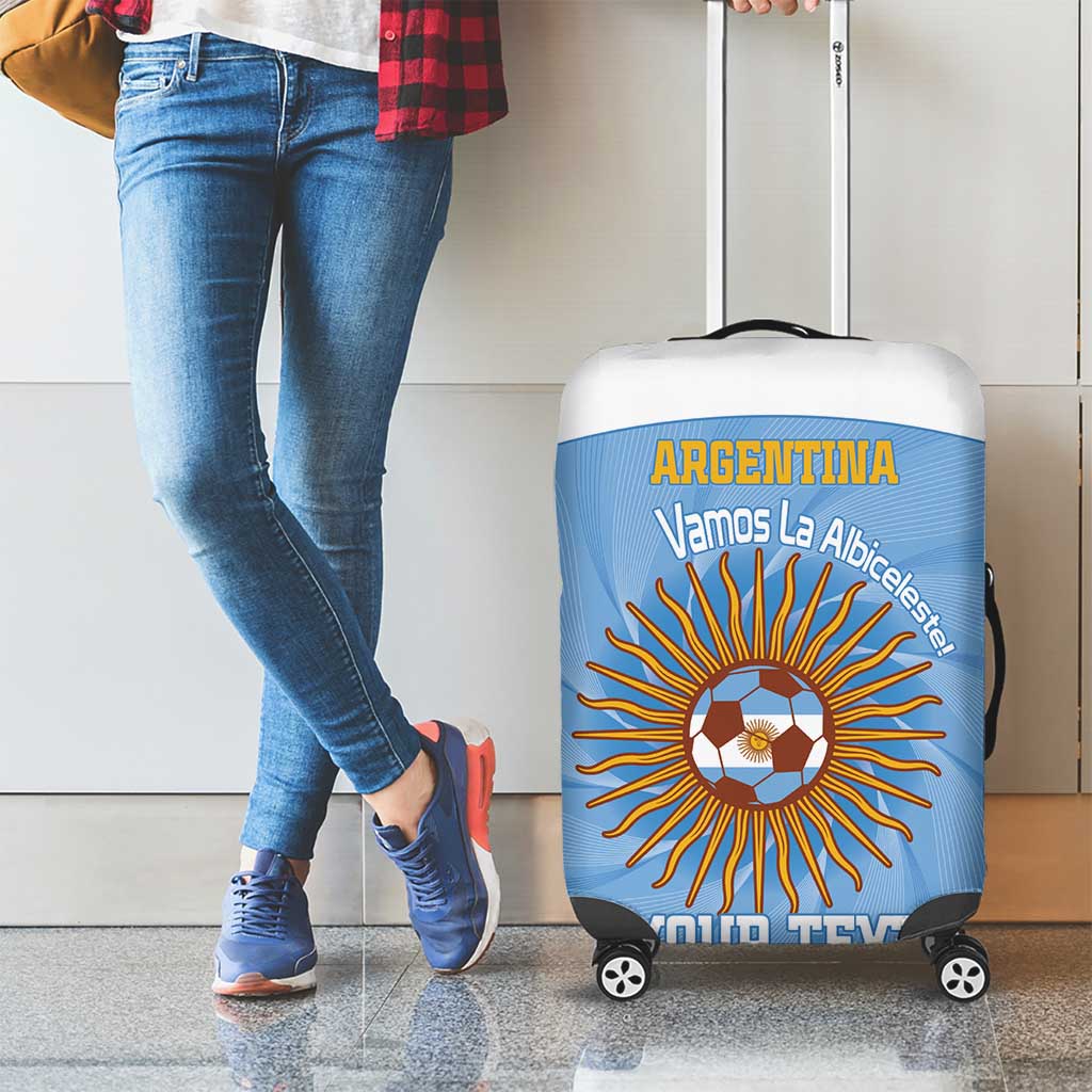 Custom Argentina Football Luggage Cover Vamos La Albiceleste Blue Version LT14