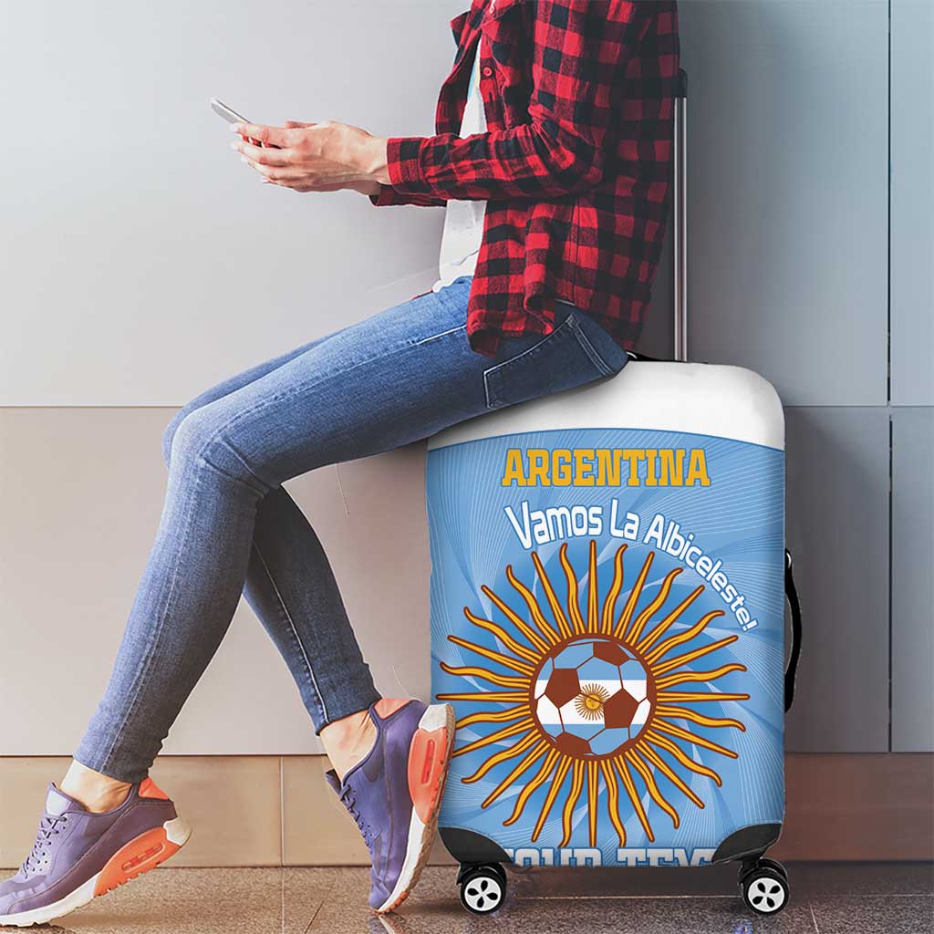 Custom Argentina Football Luggage Cover Vamos La Albiceleste Blue Version LT14