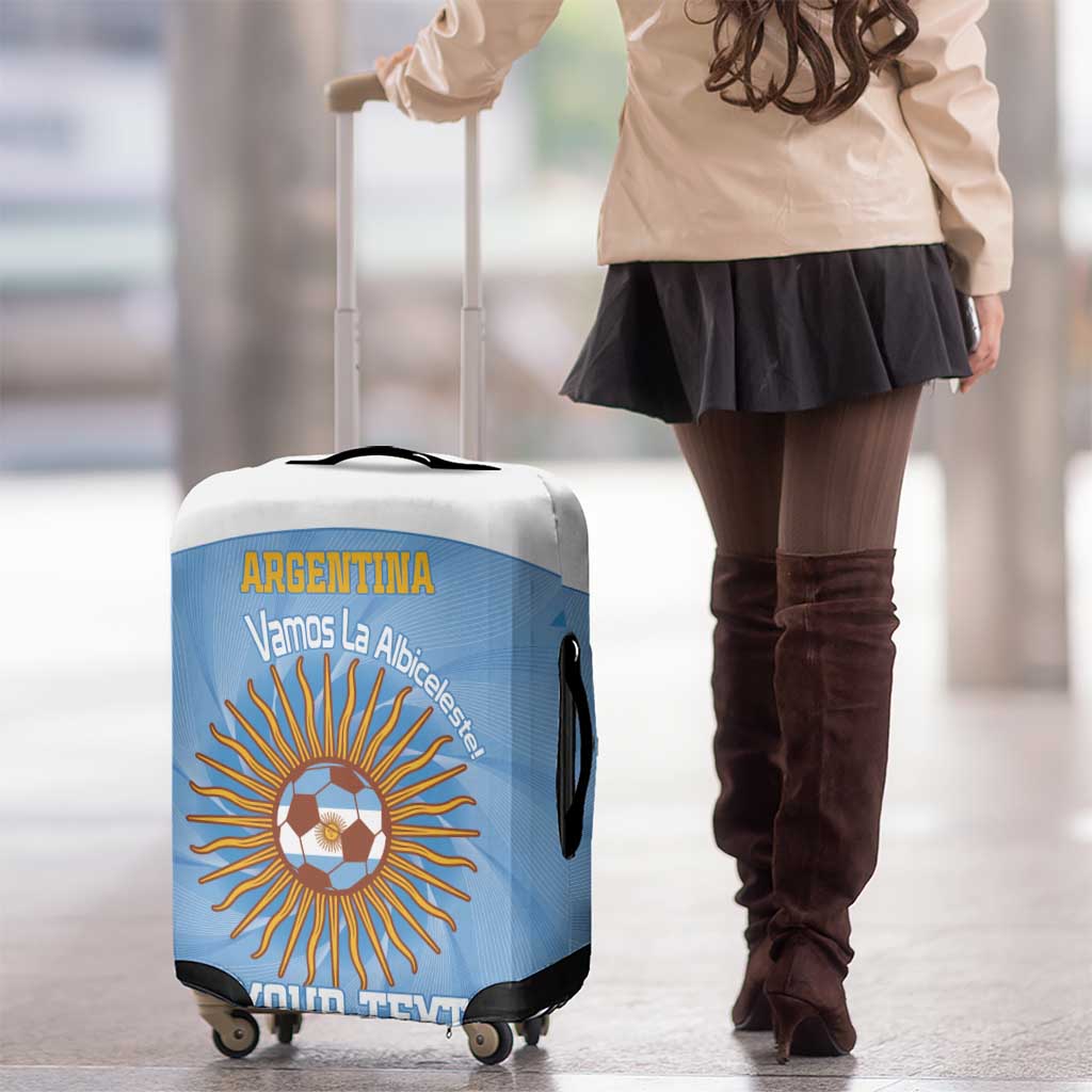 Custom Argentina Football Luggage Cover Vamos La Albiceleste Blue Version LT14