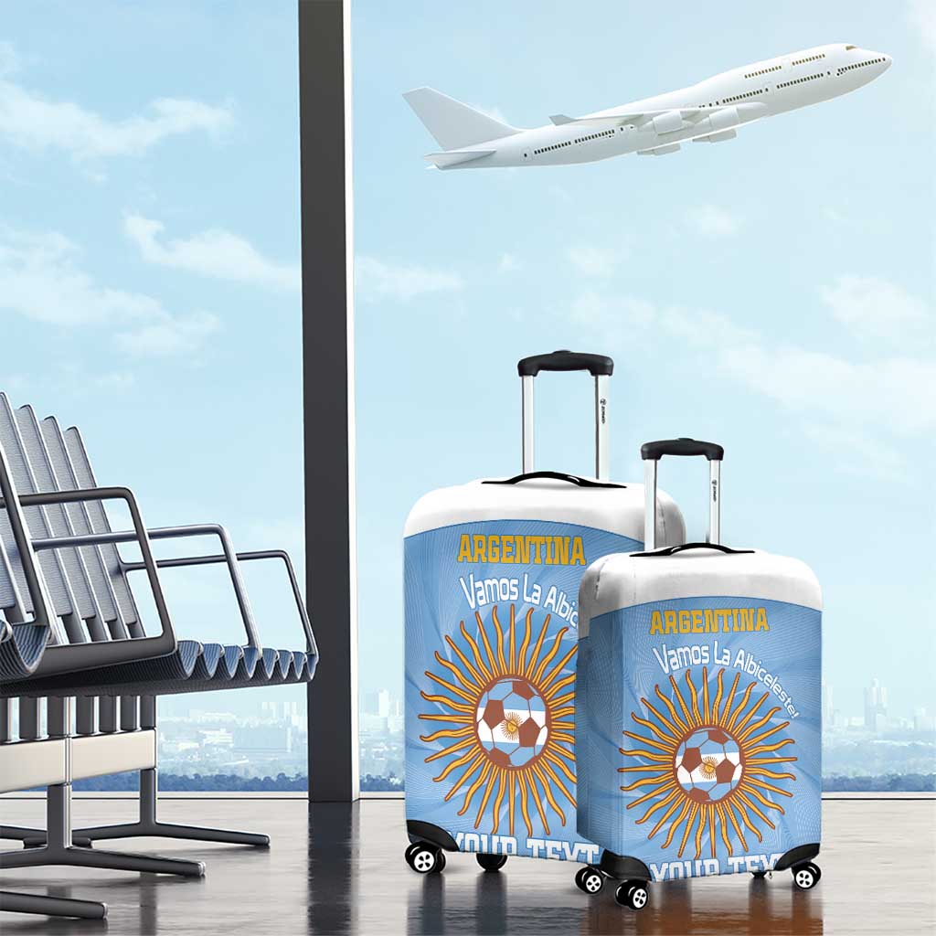 Custom Argentina Football Luggage Cover Vamos La Albiceleste Blue Version LT14