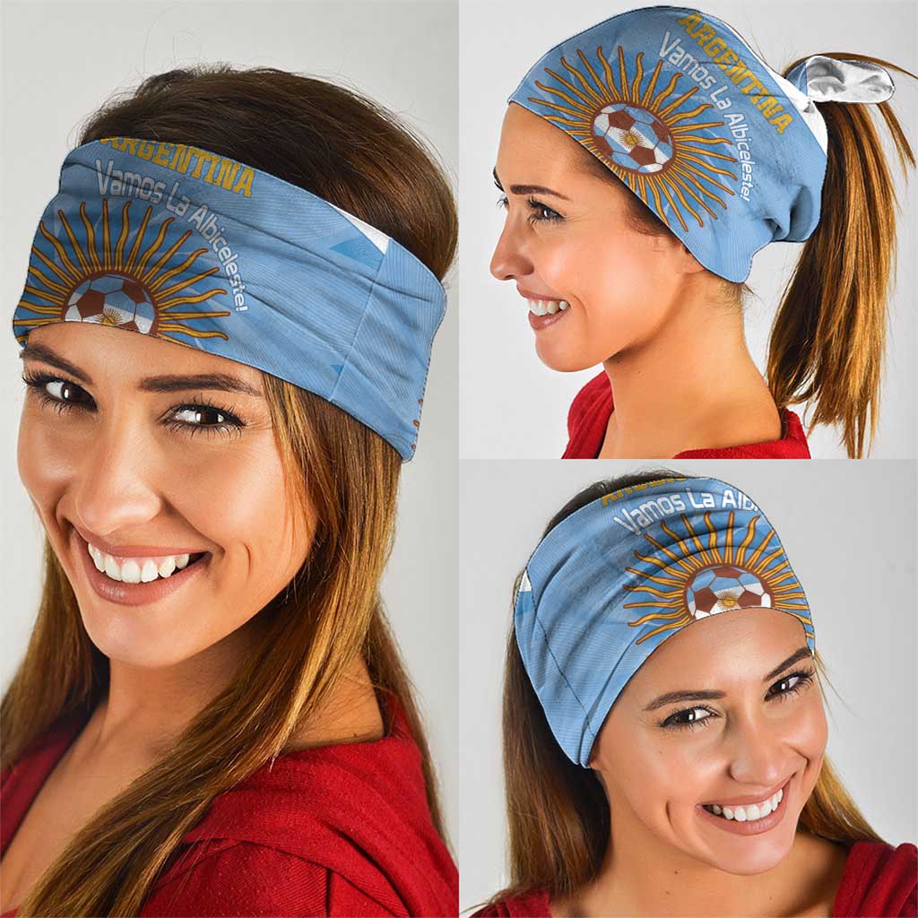 Custom Argentina Football Neck Gaiter Vamos La Albiceleste Blue Version LT14