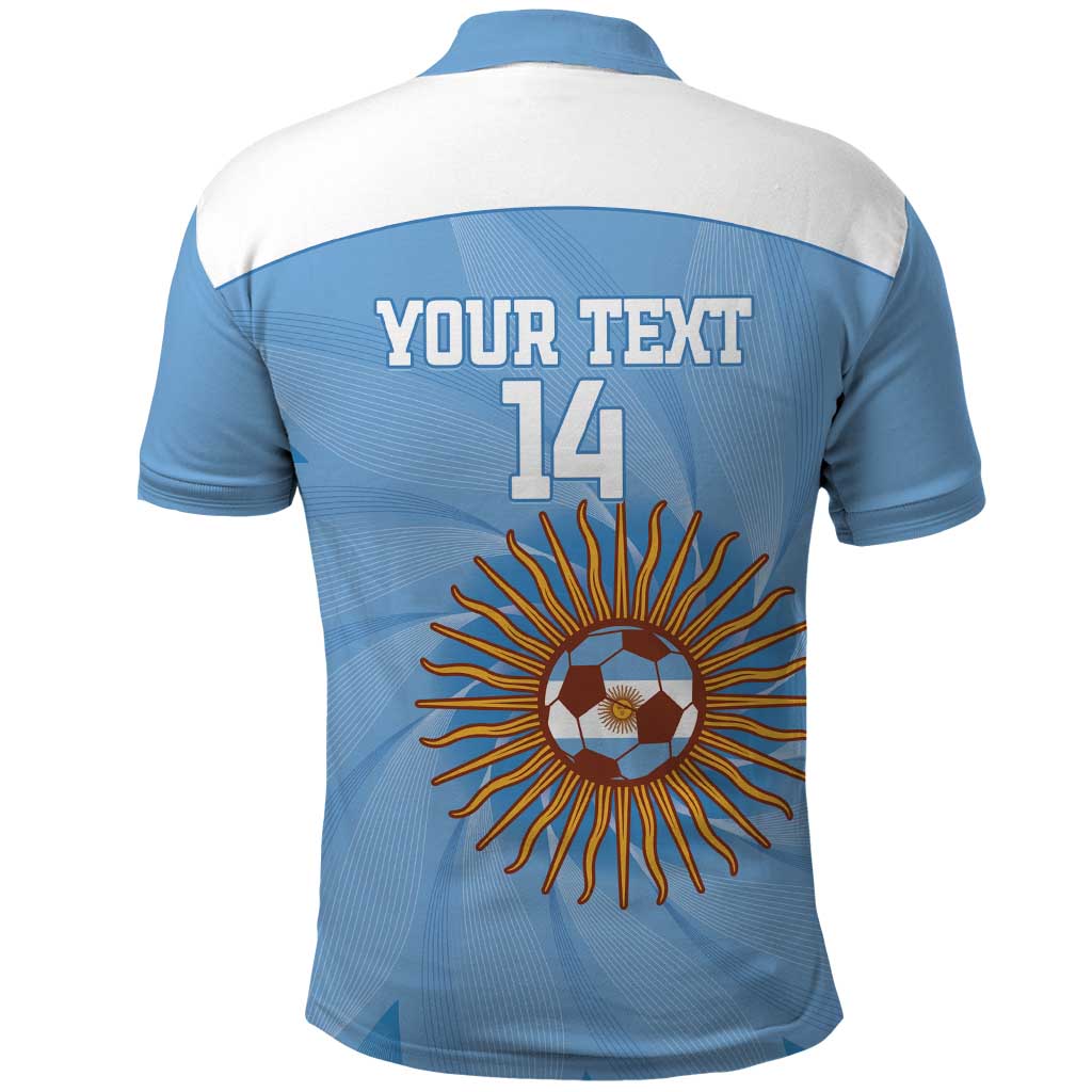 Custom Argentina Football Polo Shirt Vamos La Albiceleste Blue Version LT14