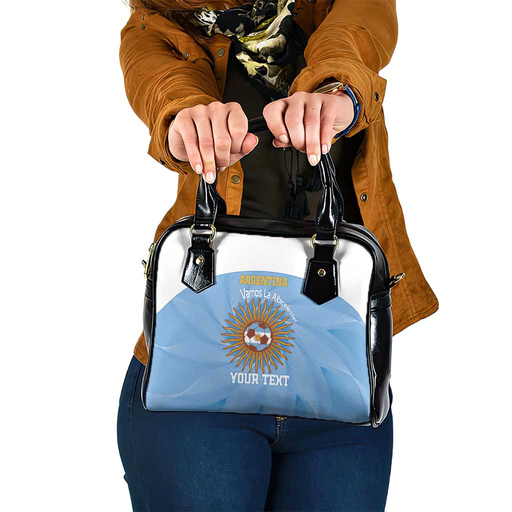 Custom Argentina Football Shoulder Handbag Vamos La Albiceleste Blue Version LT14