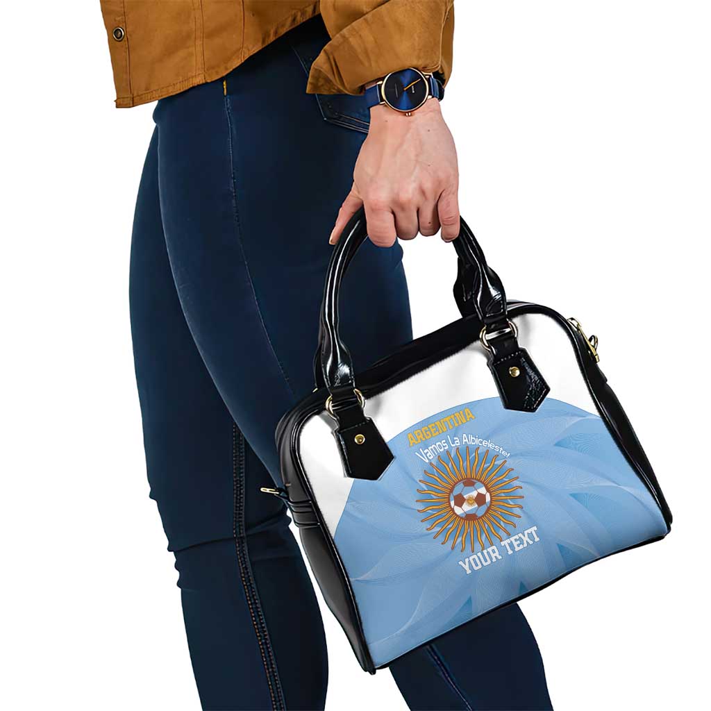 Custom Argentina Football Shoulder Handbag Vamos La Albiceleste Blue Version LT14