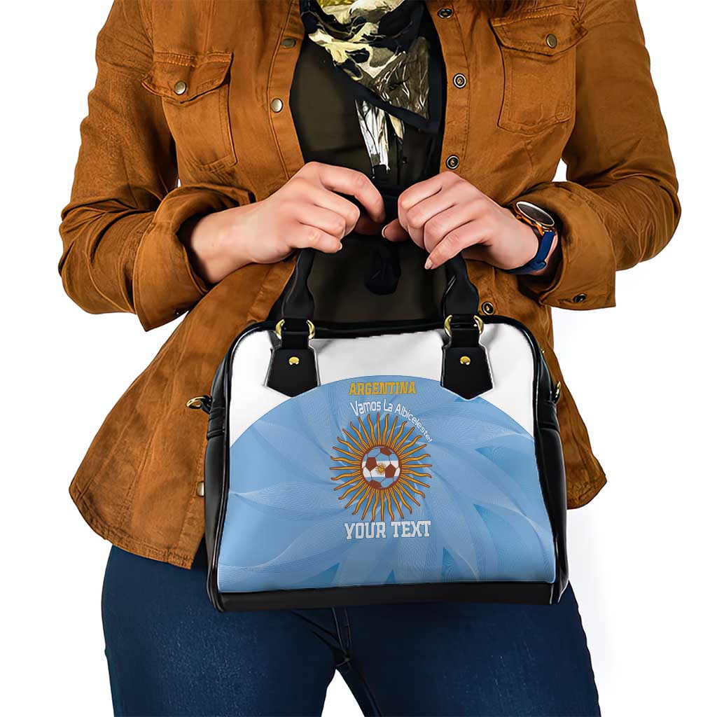 Custom Argentina Football Shoulder Handbag Vamos La Albiceleste Blue Version LT14