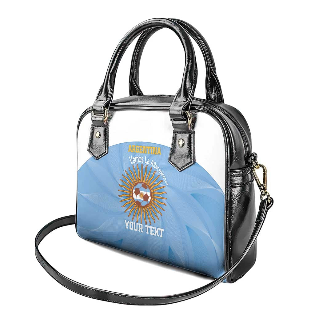 Custom Argentina Football Shoulder Handbag Vamos La Albiceleste Blue Version LT14