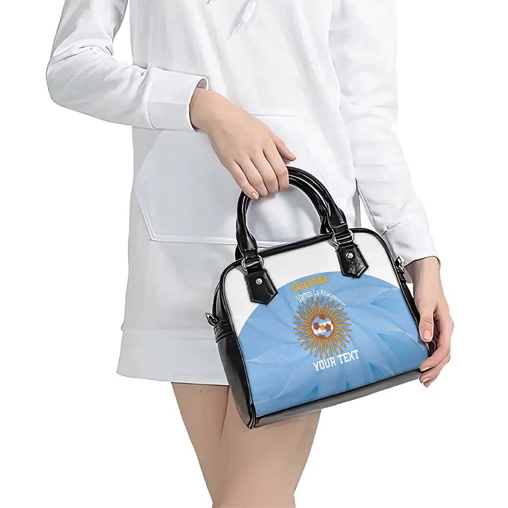 Custom Argentina Football Shoulder Handbag Vamos La Albiceleste Blue Version LT14