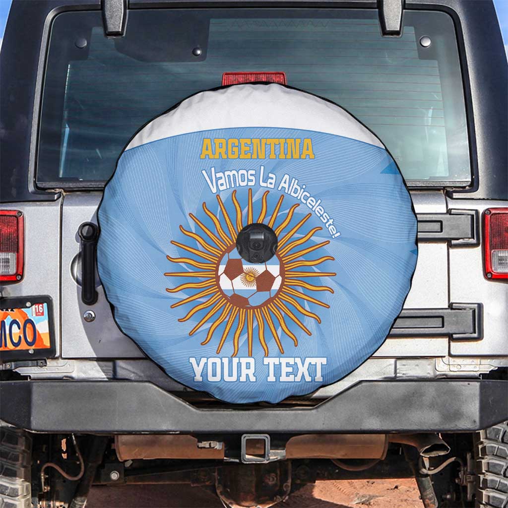 Custom Argentina Football Spare Tire Cover Vamos La Albiceleste Blue Version LT14
