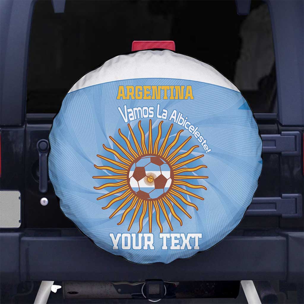 Custom Argentina Football Spare Tire Cover Vamos La Albiceleste Blue Version LT14