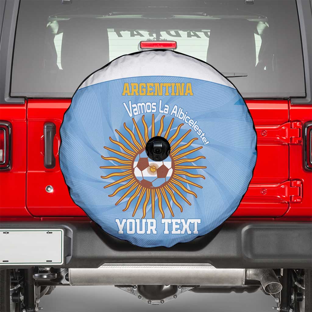 Custom Argentina Football Spare Tire Cover Vamos La Albiceleste Blue Version LT14