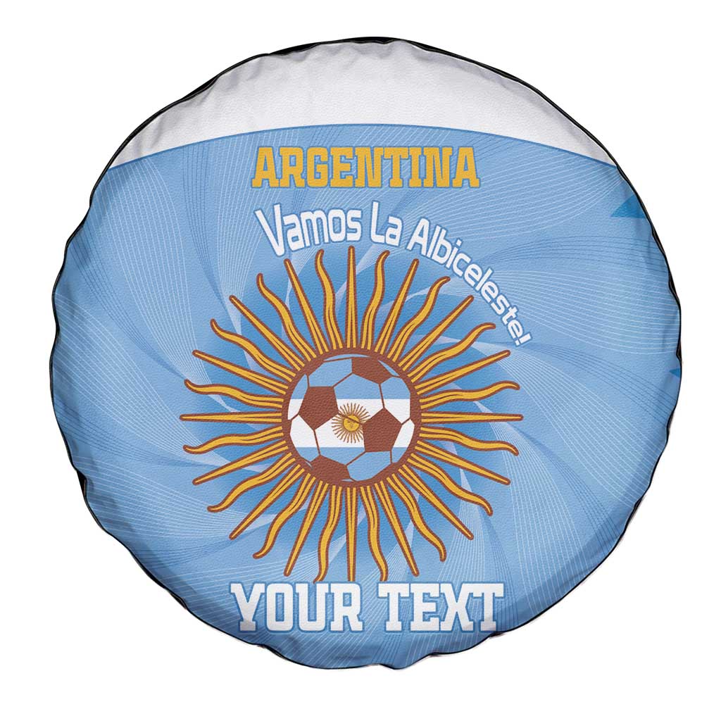 Custom Argentina Football Spare Tire Cover Vamos La Albiceleste Blue Version LT14