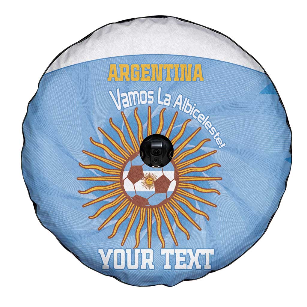 Custom Argentina Football Spare Tire Cover Vamos La Albiceleste Blue Version LT14