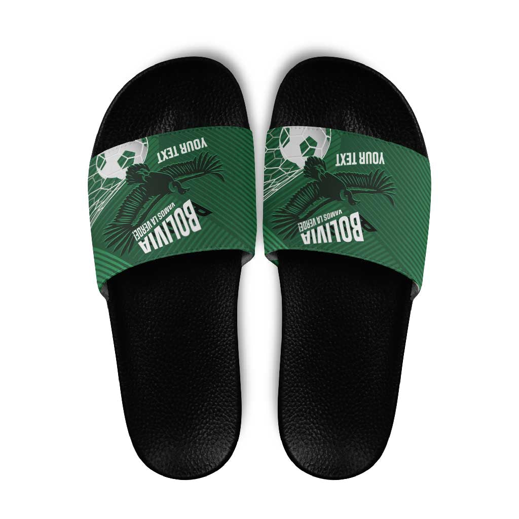 Custom Bolivia Football Slide Sandals Vamos La Verde LT14