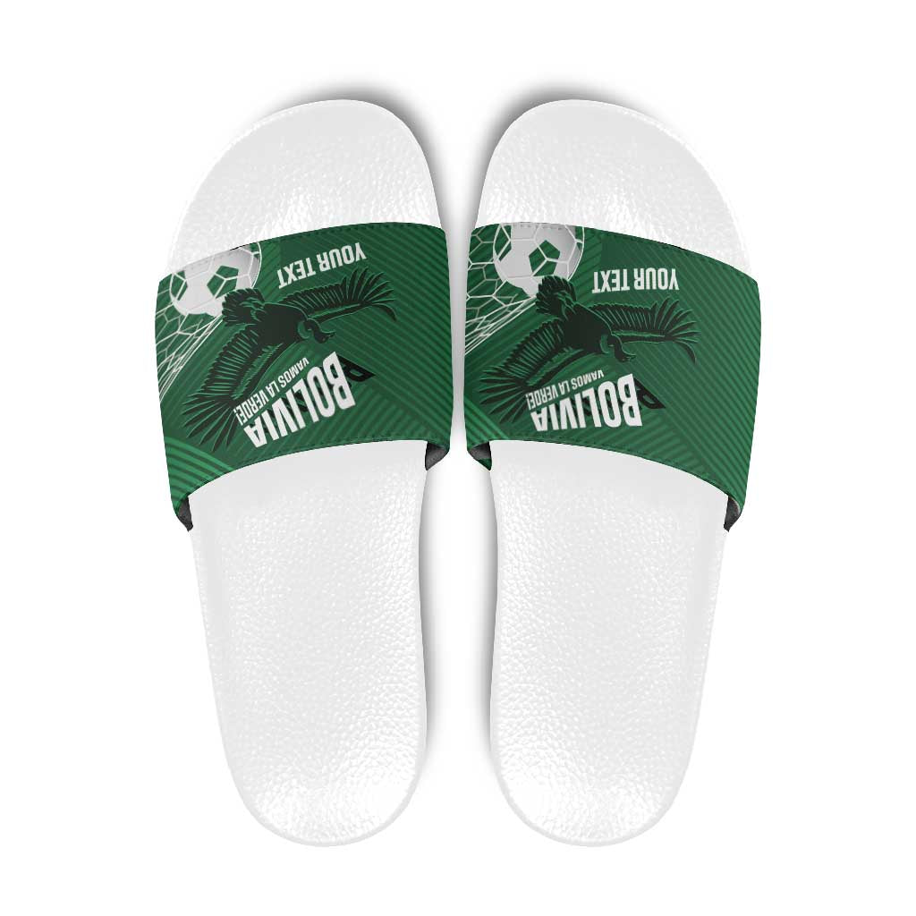 Custom Bolivia Football Slide Sandals Vamos La Verde LT14