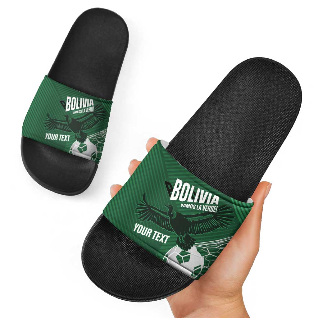 Custom Bolivia Football Slide Sandals Vamos La Verde LT14