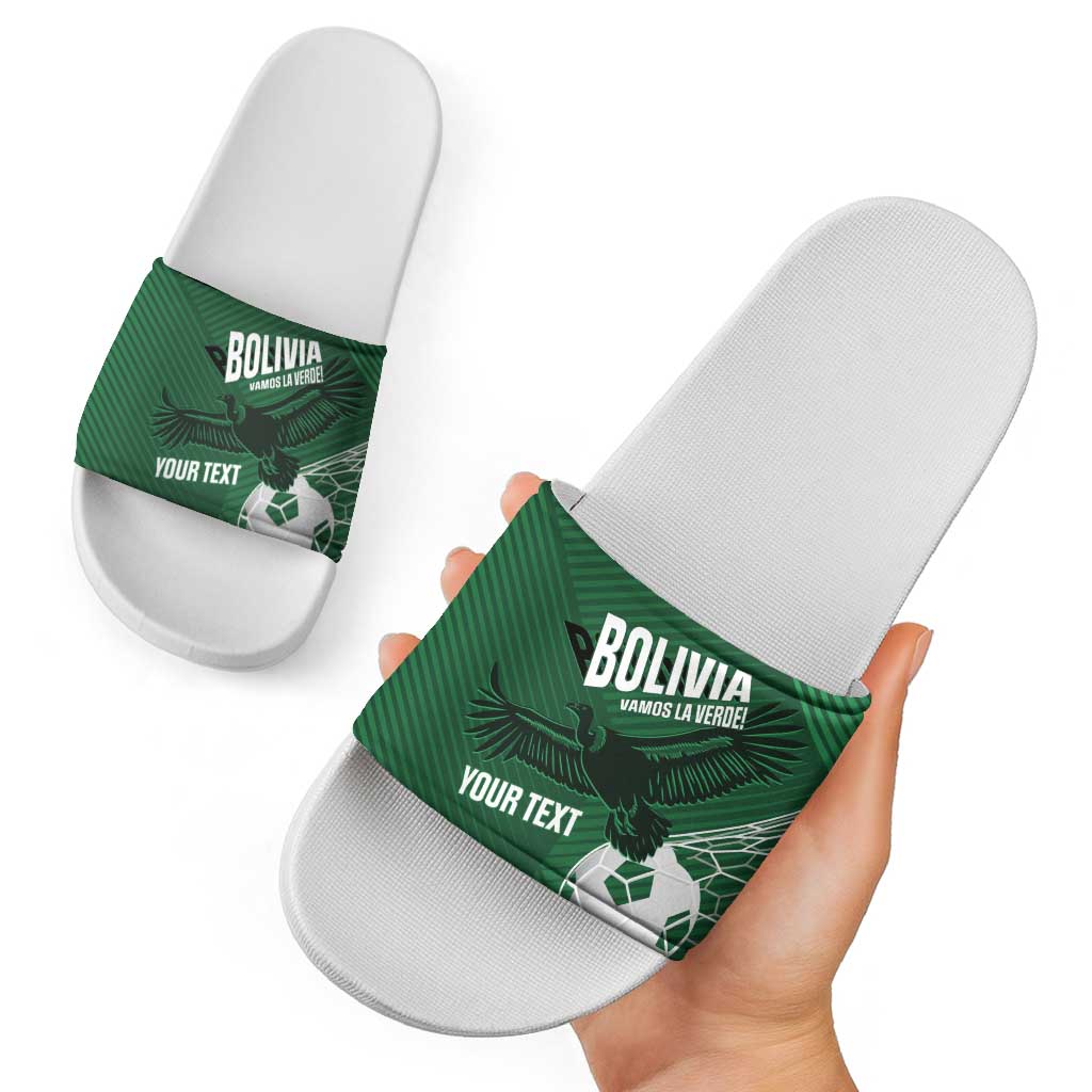 Custom Bolivia Football Slide Sandals Vamos La Verde LT14