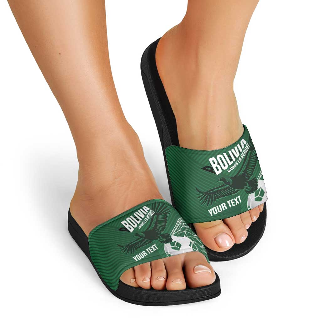 Custom Bolivia Football Slide Sandals Vamos La Verde LT14
