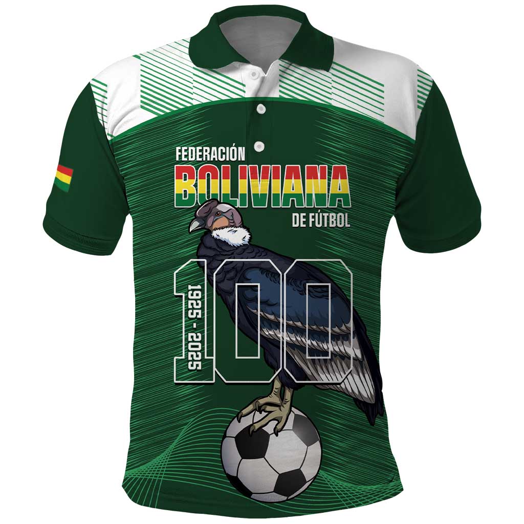 Custom Bolivia Football Polo Shirt 100th Anniversary Andean Condor Proud LT14