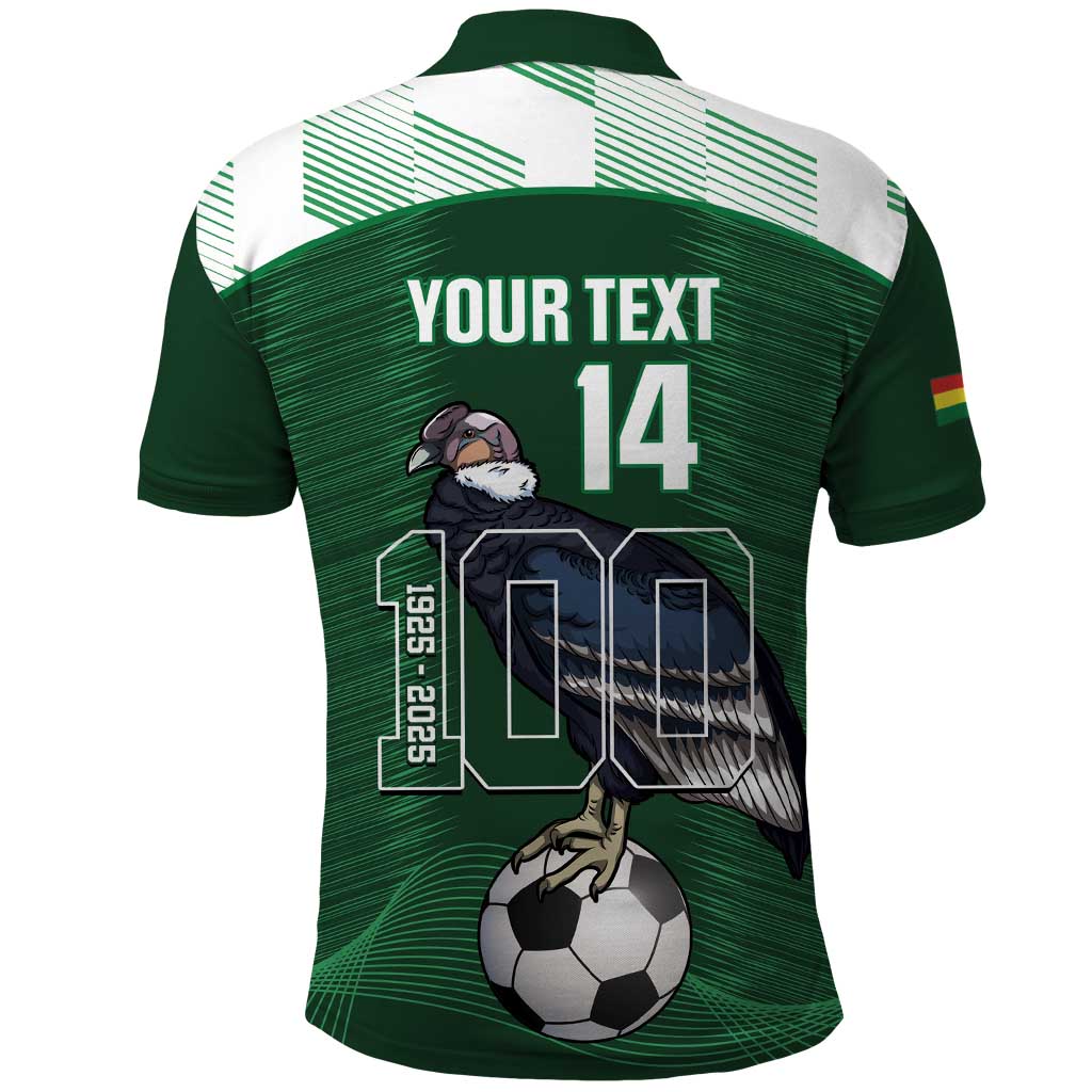 Custom Bolivia Football Polo Shirt 100th Anniversary Andean Condor Proud LT14