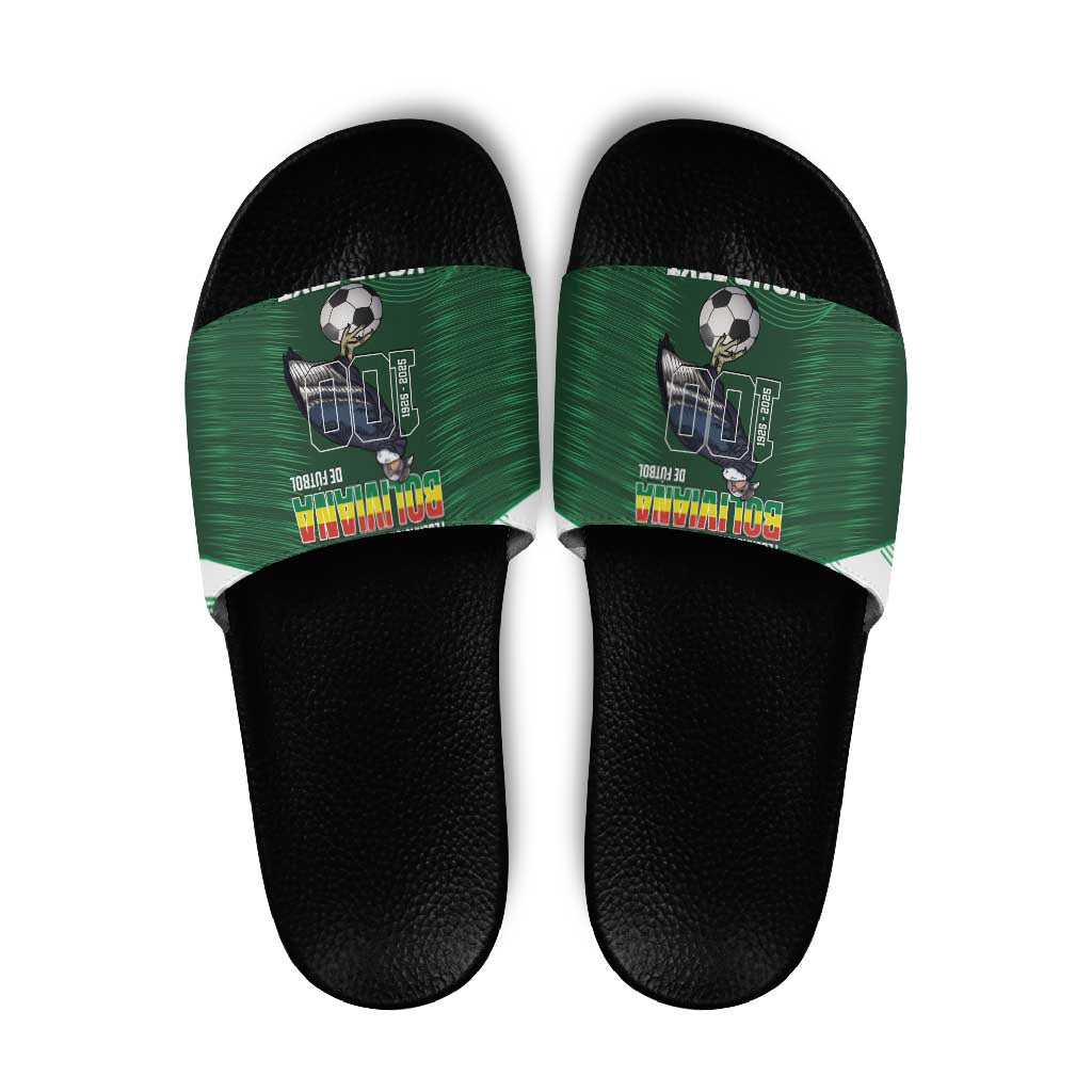 Custom Bolivia Football Slide Sandals 100th Anniversary Andean Condor Proud LT14
