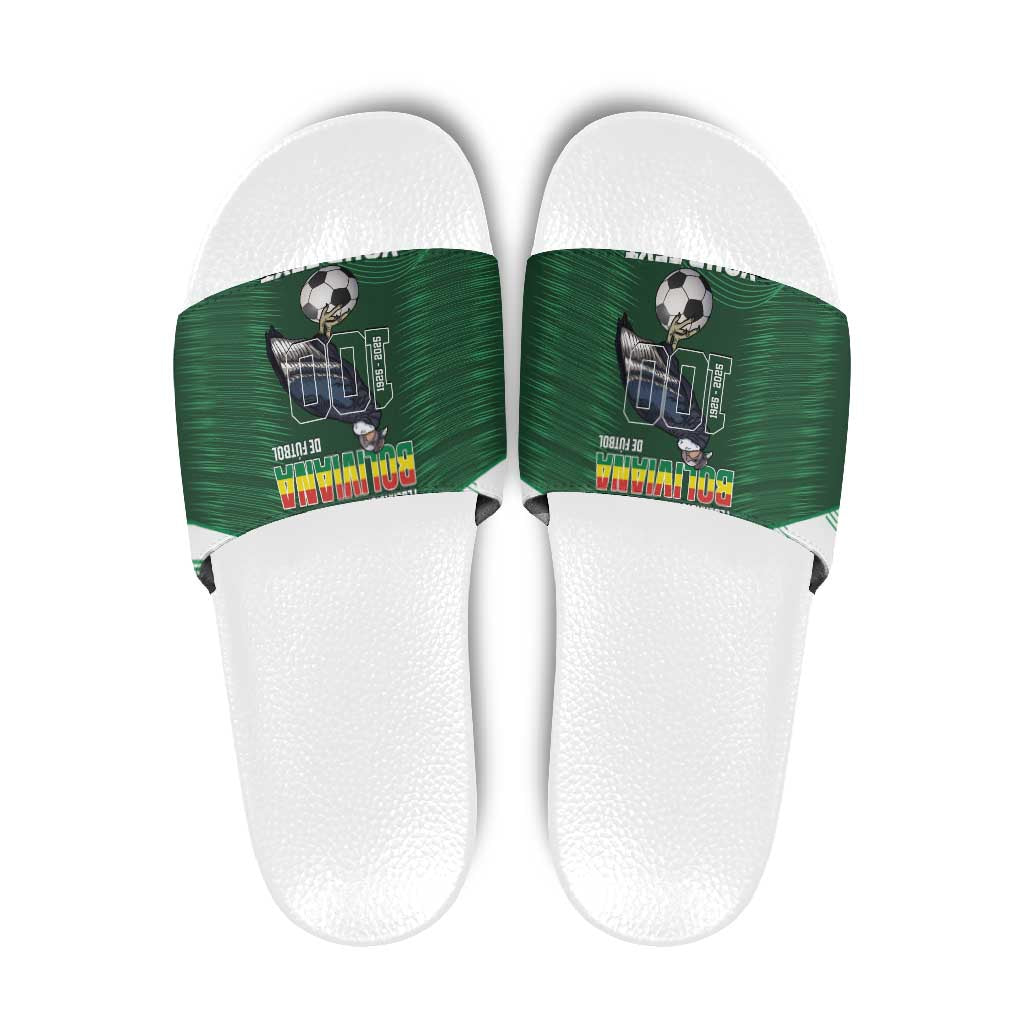 Custom Bolivia Football Slide Sandals 100th Anniversary Andean Condor Proud LT14