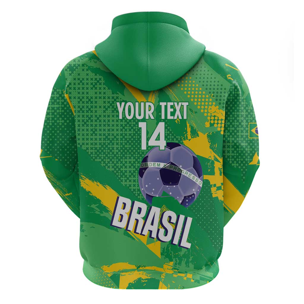Custom Brazil Football Hoodie Vamos Selecao Brushes Style LT14