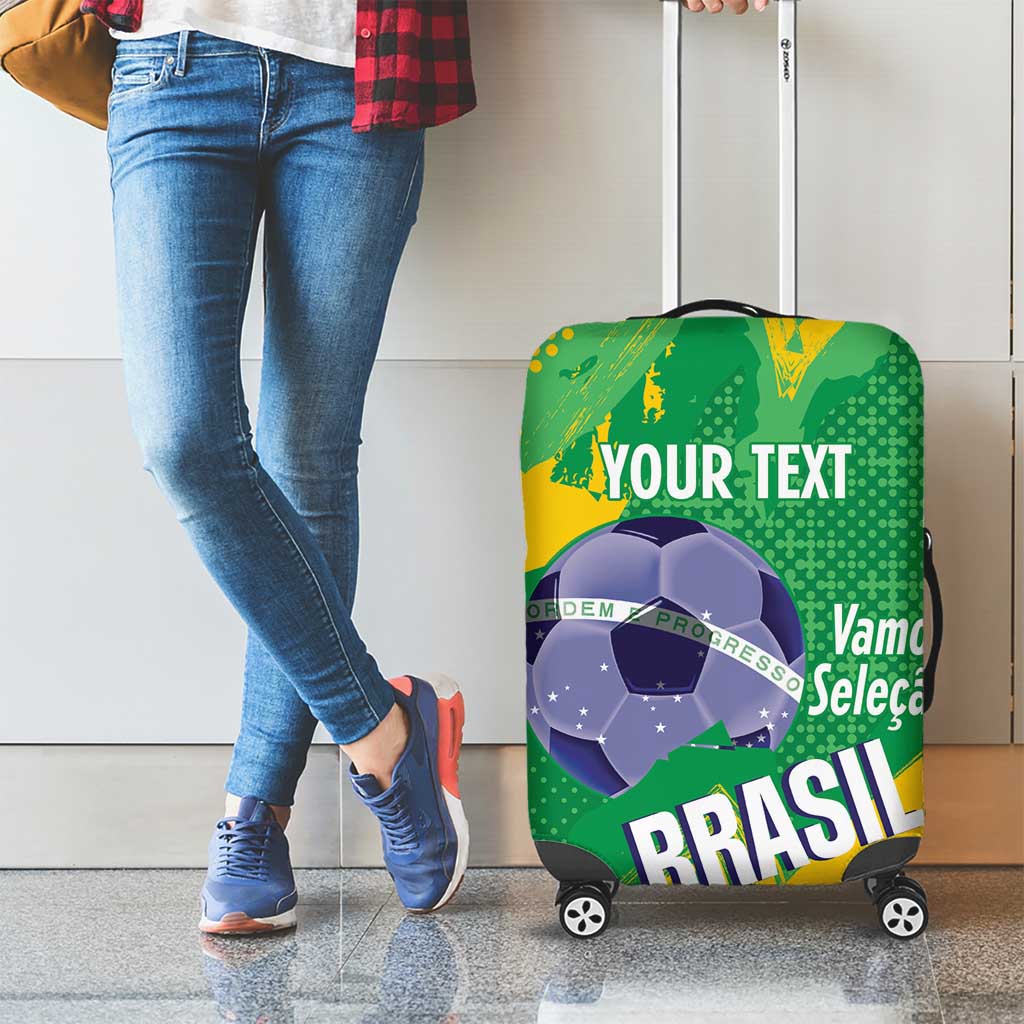 Custom Brazil Football Luggage Cover Vamos Selecao Brushes Style LT14