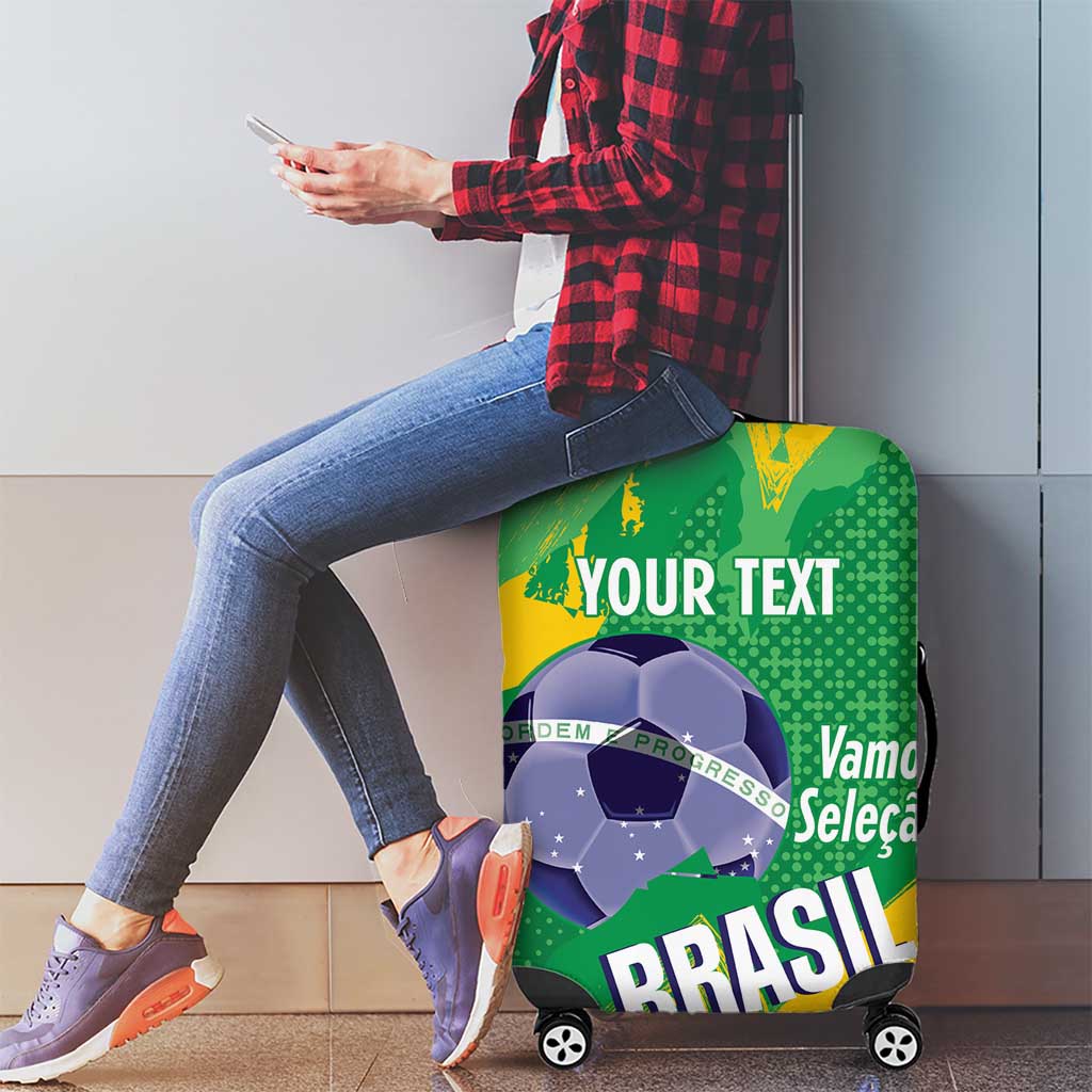 Custom Brazil Football Luggage Cover Vamos Selecao Brushes Style LT14