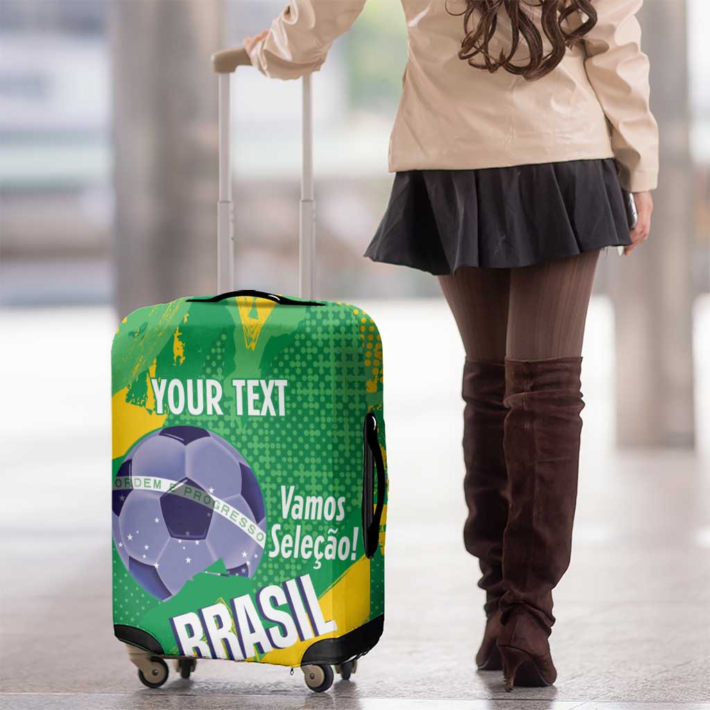 Custom Brazil Football Luggage Cover Vamos Selecao Brushes Style LT14
