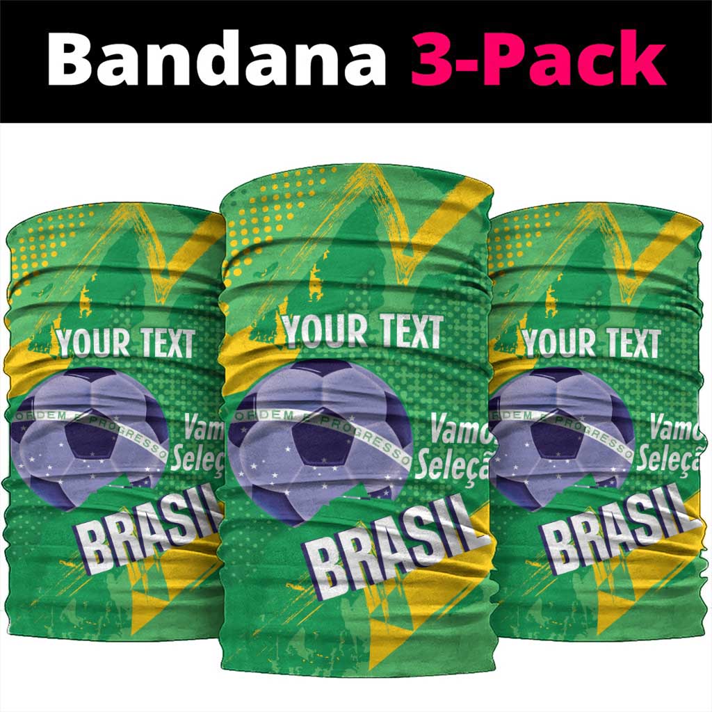 Custom Brazil Football Neck Gaiter Vamos Selecao Brushes Style LT14