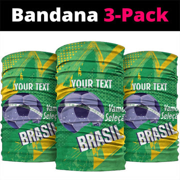 Custom Brazil Football Neck Gaiter Vamos Selecao Brushes Style LT14