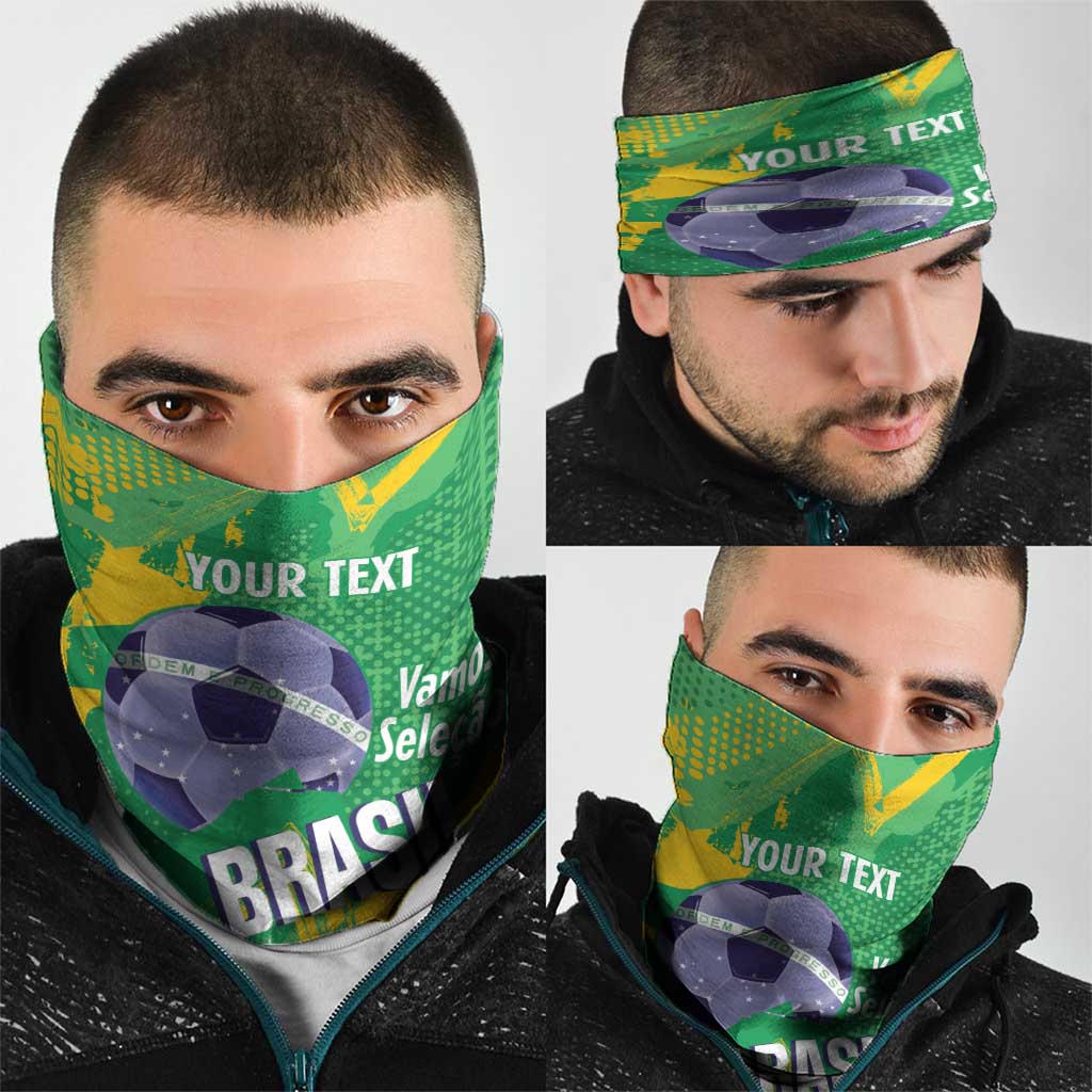 Custom Brazil Football Neck Gaiter Vamos Selecao Brushes Style LT14