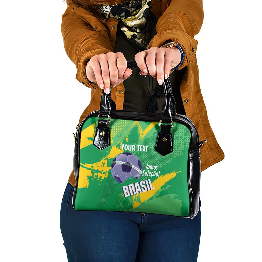 Custom Brazil Football Shoulder Handbag Vamos Selecao Brushes Style LT14