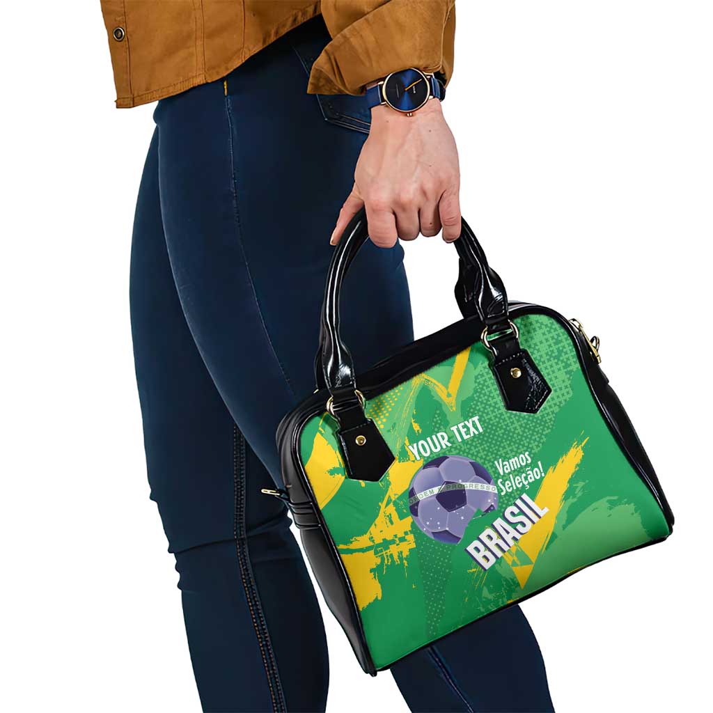 Custom Brazil Football Shoulder Handbag Vamos Selecao Brushes Style LT14