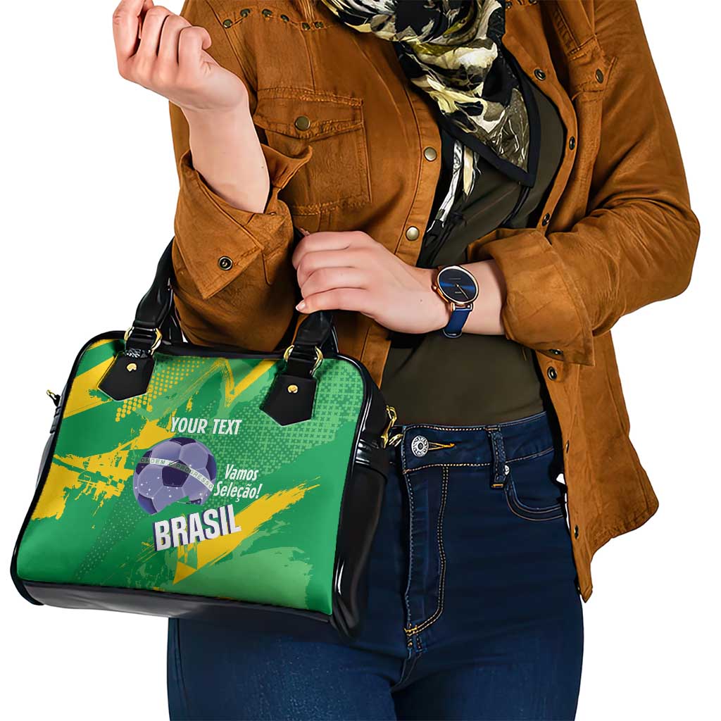Custom Brazil Football Shoulder Handbag Vamos Selecao Brushes Style LT14