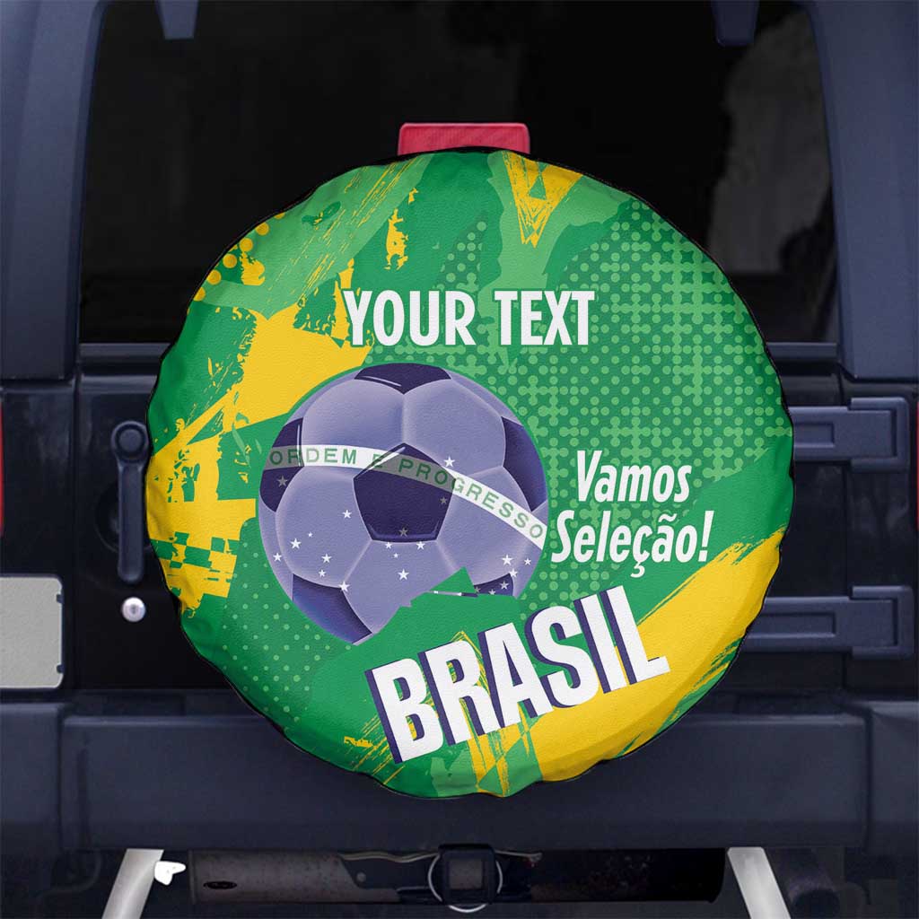 Custom Brazil Football Spare Tire Cover Vamos Selecao Brushes Style LT14