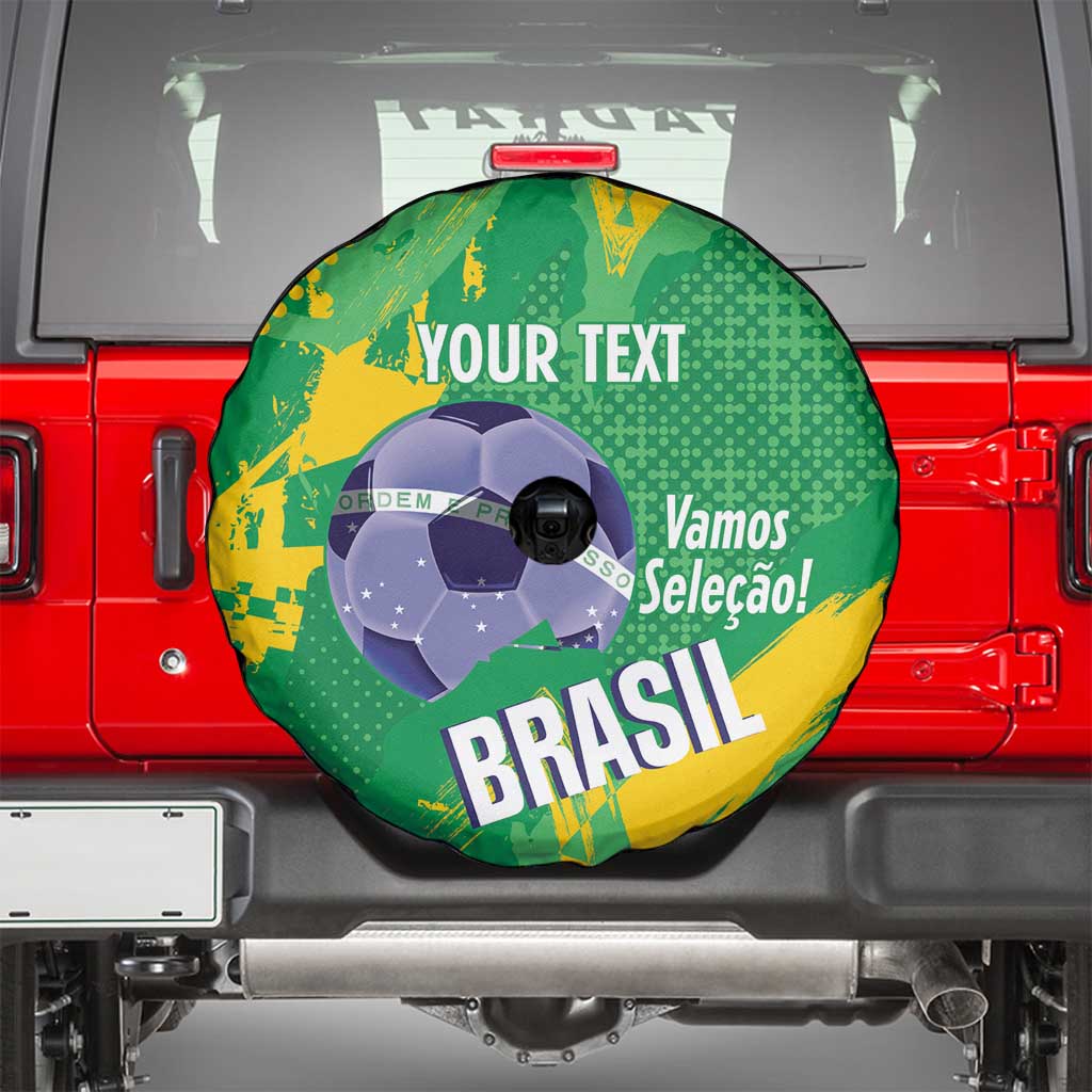 Custom Brazil Football Spare Tire Cover Vamos Selecao Brushes Style LT14